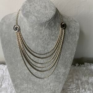 70s Vintage Gold Multistrand Necklace max 15.5" Length